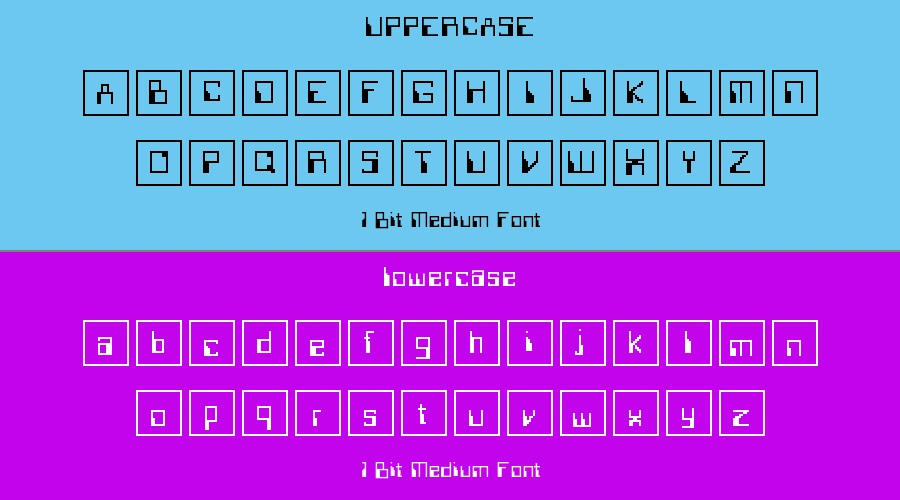 1 Bit Medium Font Preview