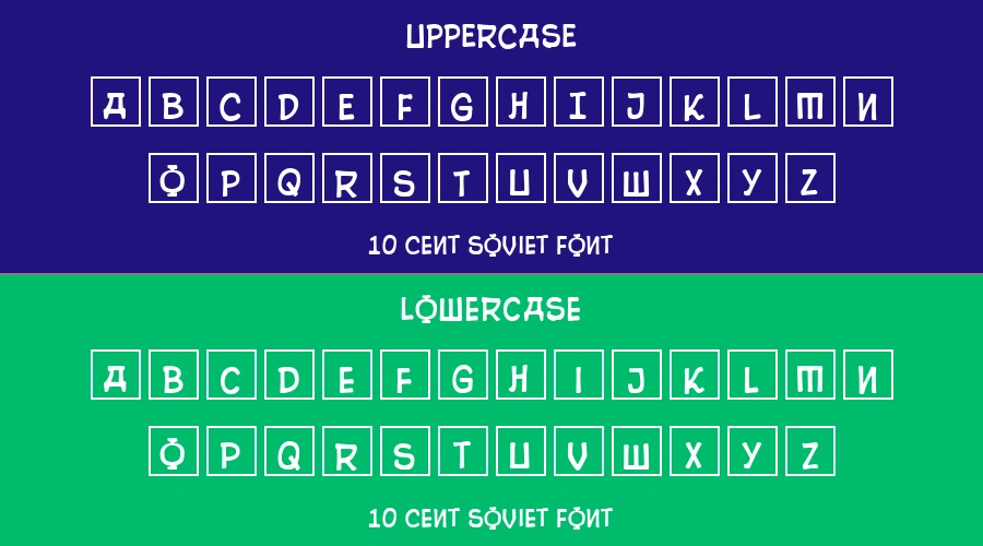 10 Cent Soviet Font Preview