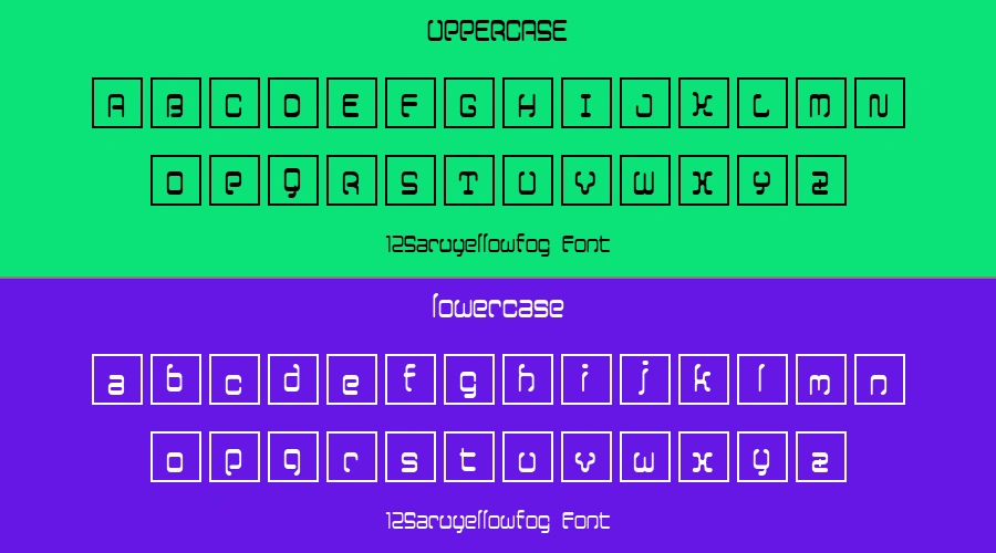 12Saruyellowfog Font Preview