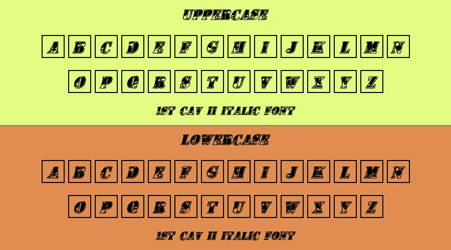 1St Cav Ii Italic Font Preview