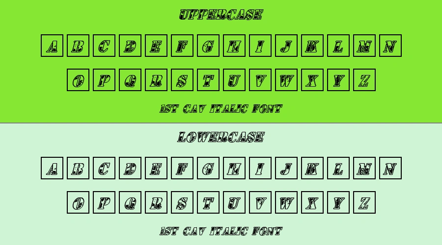 1St Cav Italic Font Preview
