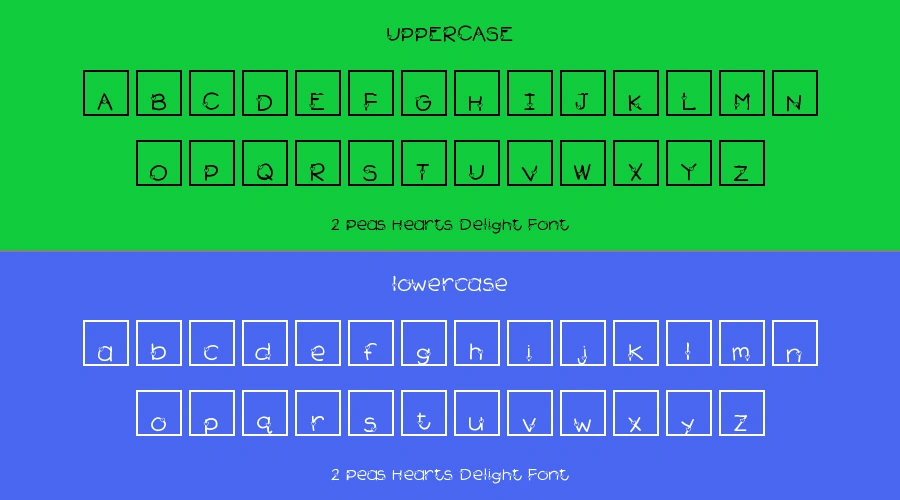 2 Peas Hearts Delight Font Preview