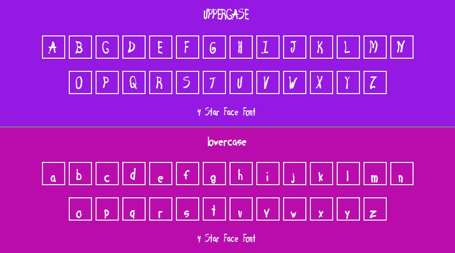 4 Star Face Font Preview