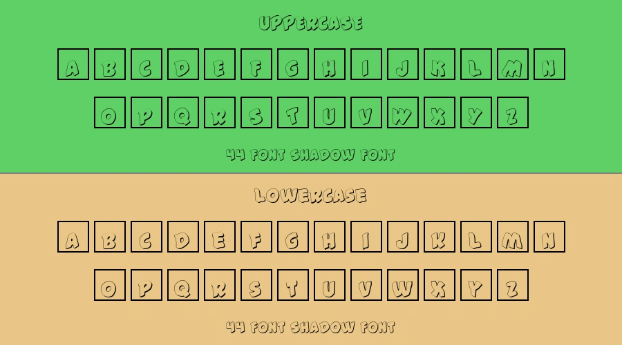 44 Font Shadow Font Preview