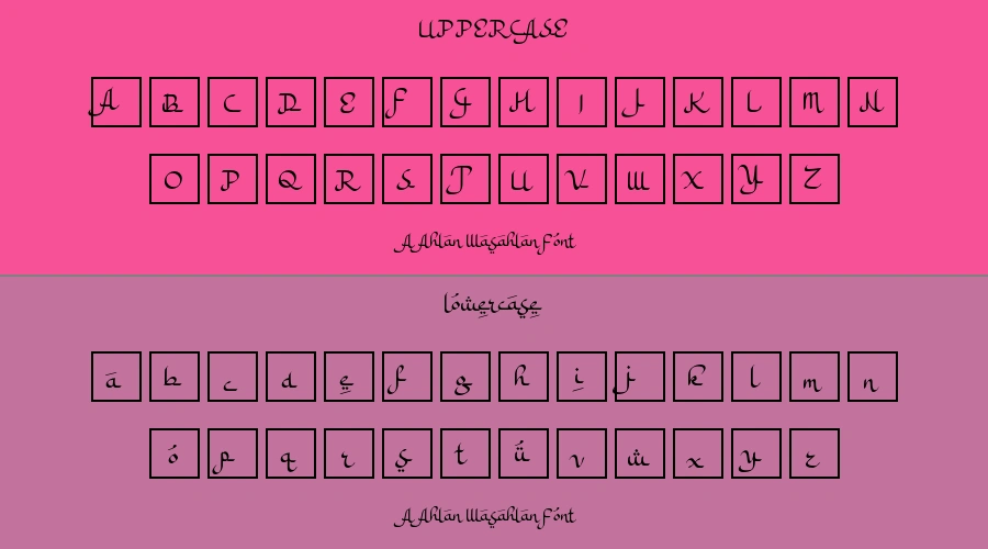 A Ahlan Wasahlan Font Preview
