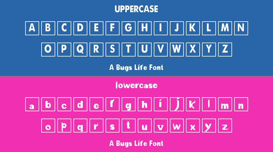 A Bugs Life Font Preview
