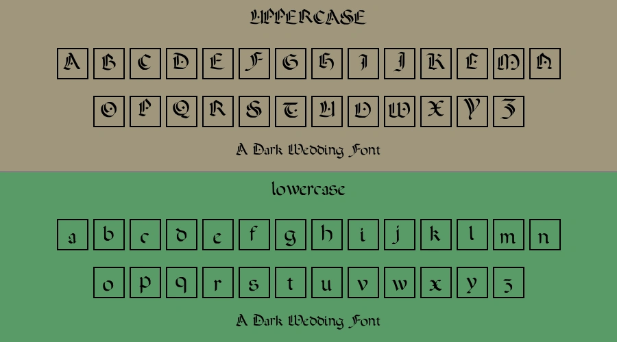 A Dark Wedding Font Preview