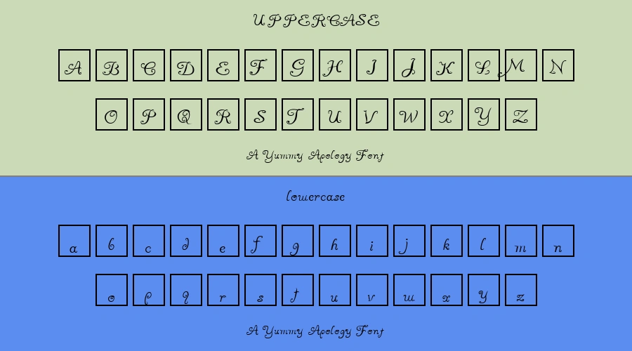 A Yummy Apology Font Preview