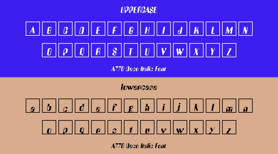 A770 Deco Italic Font Preview