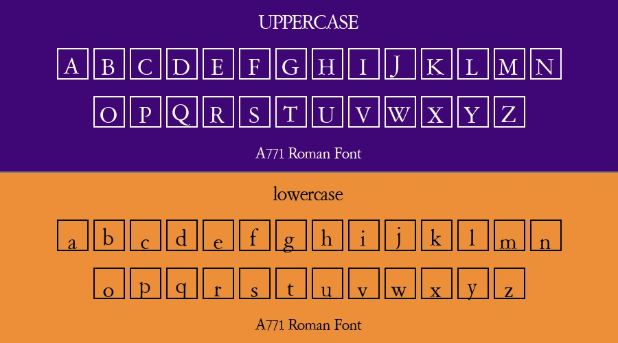 A771 Roman Font Preview
