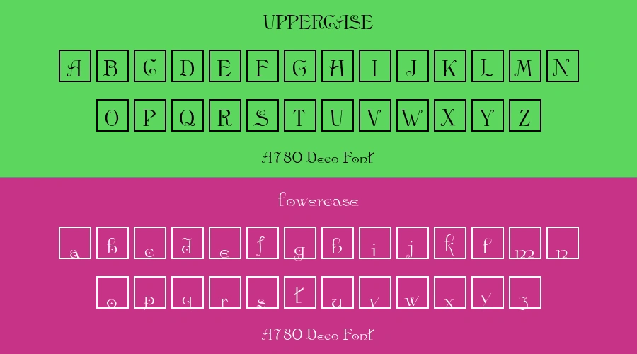 A780 Deco Font Preview