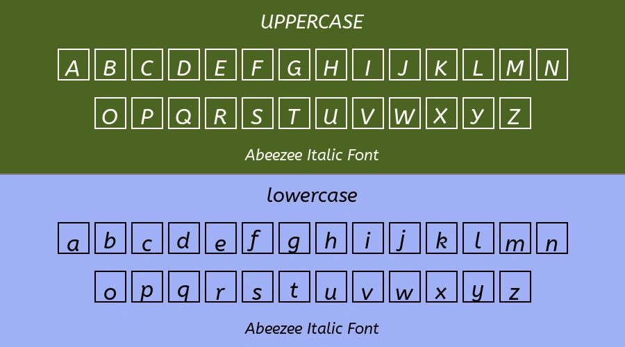 Abeezee Italic Font Preview