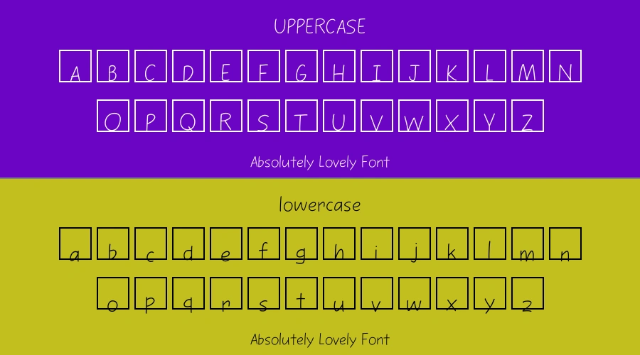 Absolutely Lovely Font Preview