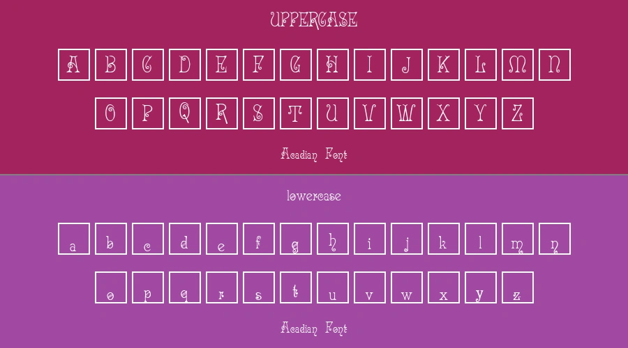 Acadian Font Preview