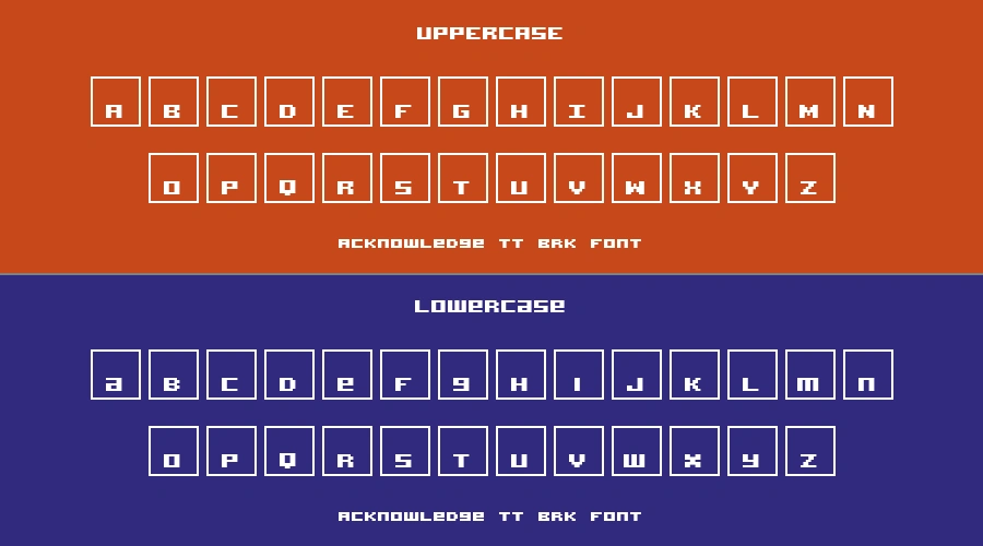 Acknowledge Tt Brk Font Preview
