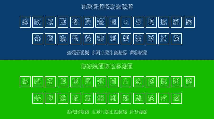 Acorn Initials Font Preview
