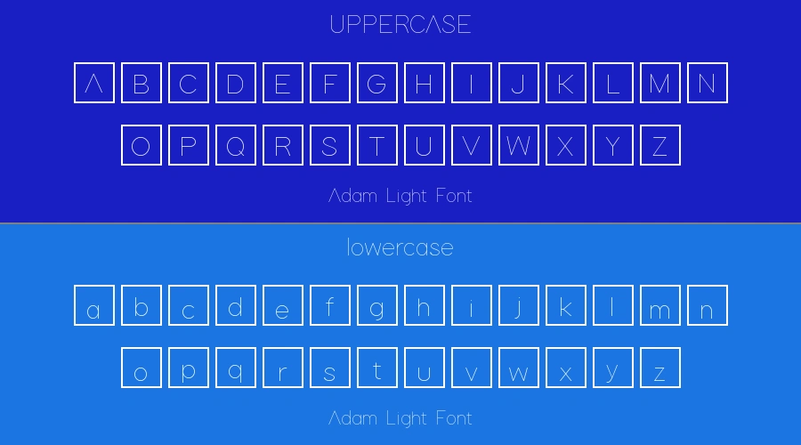 Adam Light Font Preview