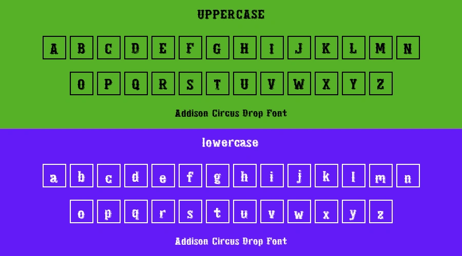 Addison Circus Drop Font Preview