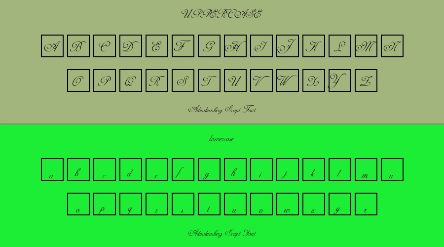 Adinekirnberg Script Font Preview