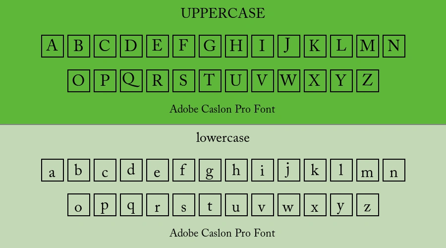 Adobe Caslon Pro Font Preview