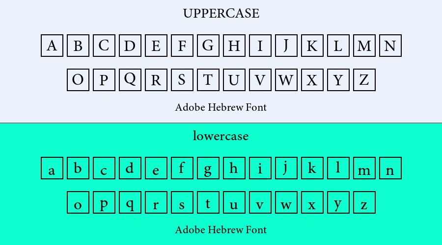 Adobe Hebrew Font Preview