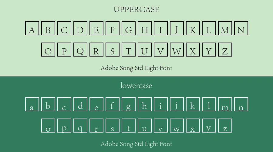 Adobe Song Std Light Font Preview