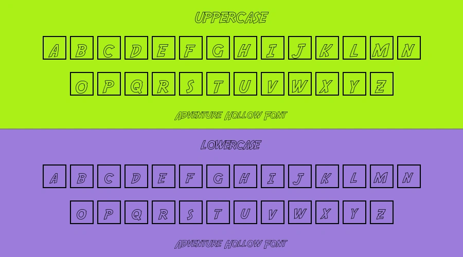 Adventure Hollow Font Preview