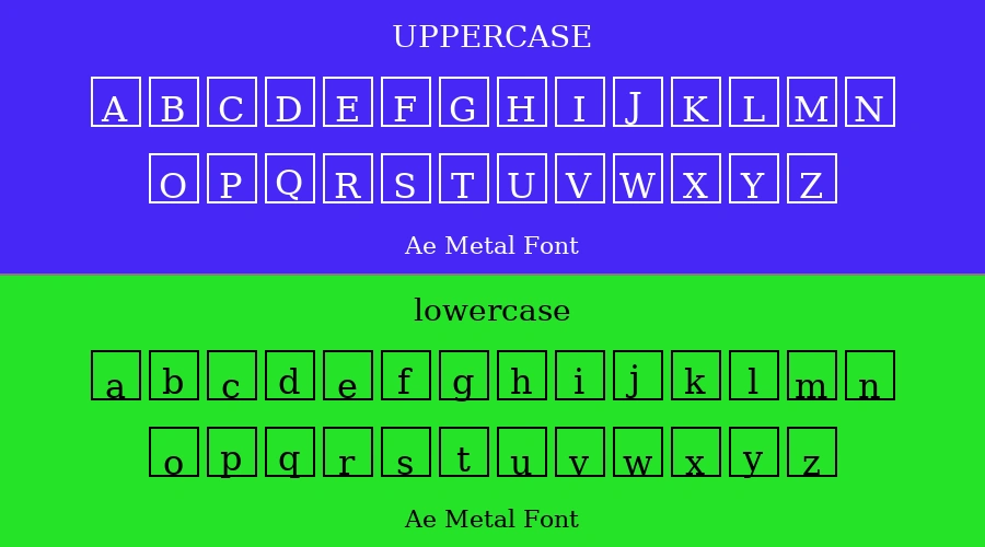 Ae Metal Font Preview