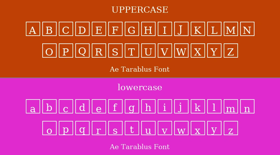 Ae Tarablus Font Preview