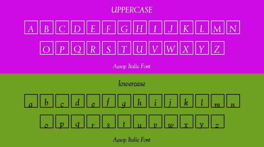 Aesop Italic Font Preview