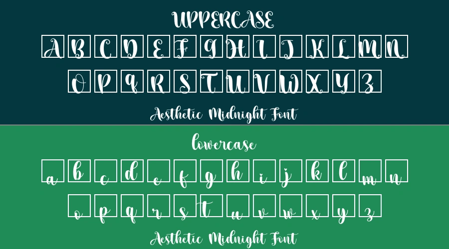 Aesthetic Midnight Font Preview