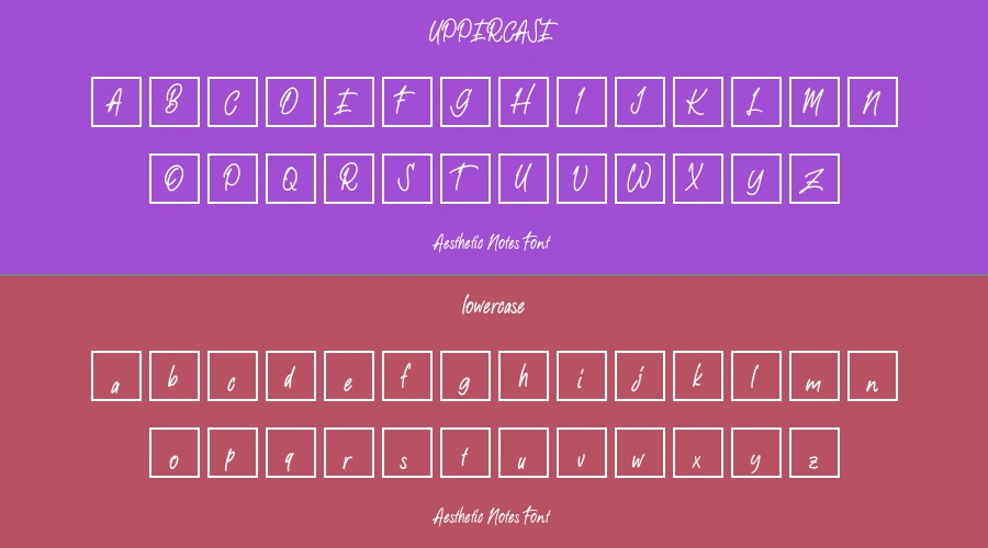 Aesthetic Notes Font Preview