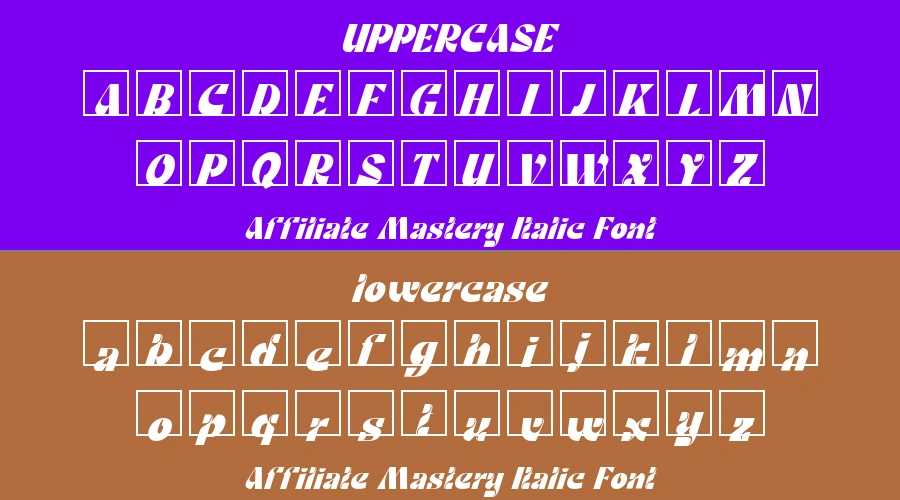 Affiliate Mastery Italic Font Preview