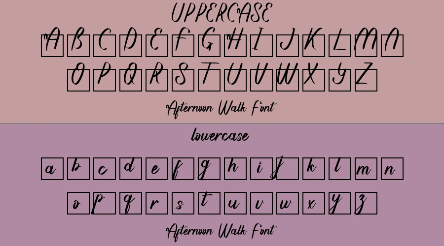 Afternoon Walk Font Preview