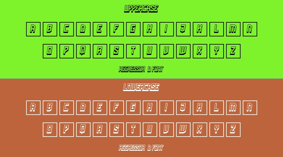 Aggressor 3D Font Preview