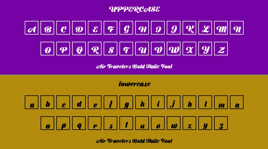 Air Travelers Bold Italic Font Preview