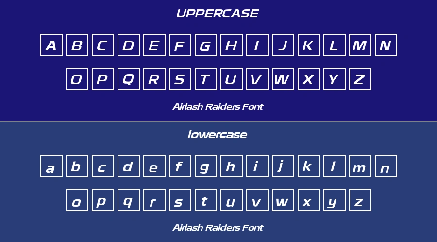 Airlash Raiders Font Preview