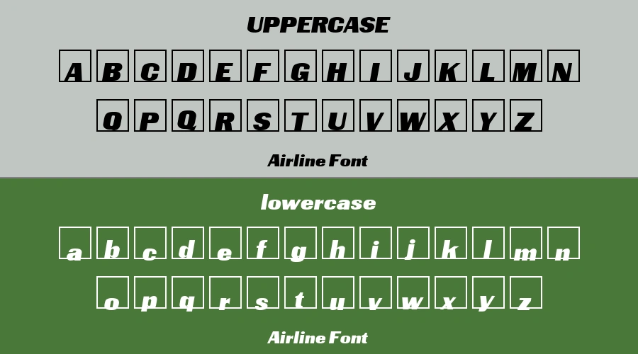 Airline Font Preview