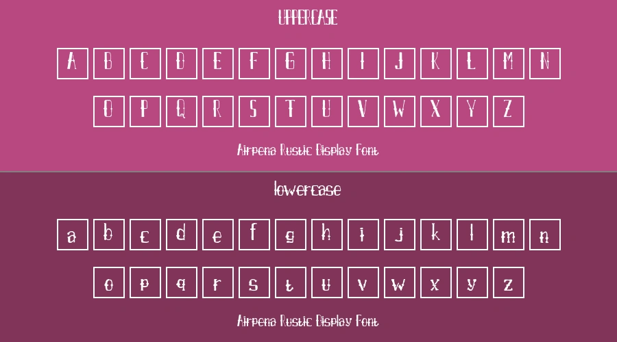 Airpena Rustic Display Font Preview