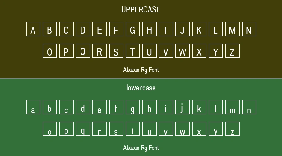 Akazan Rg Font Preview