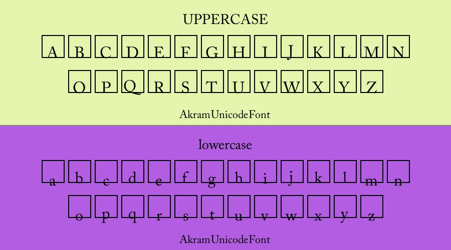 Akram Unicode Font Preview