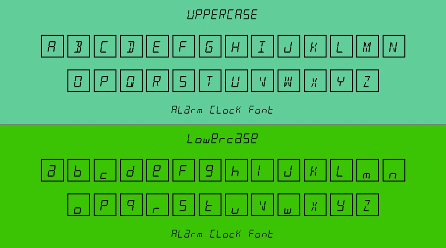Alarm Clock Font Preview