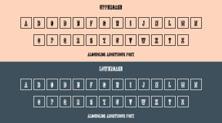 Alcoholics Anonymous Font Preview