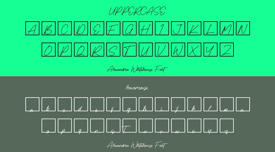 Alexandria Whitehouse Font Preview