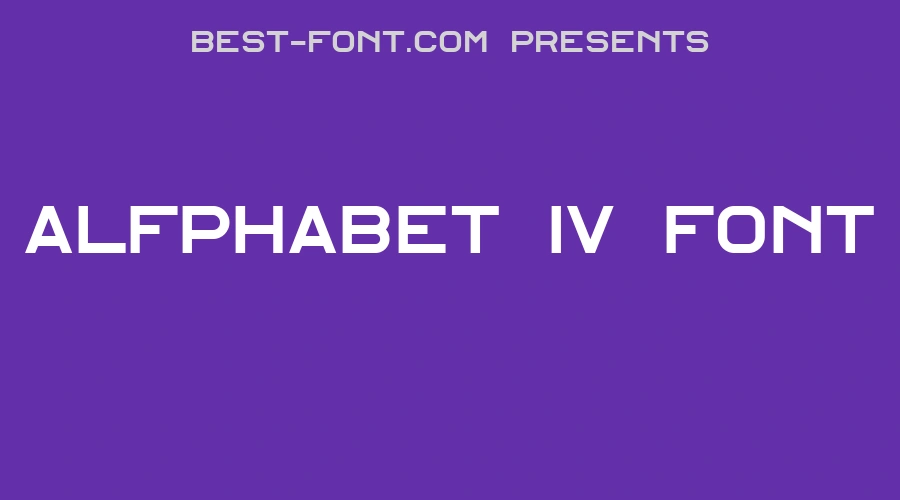 Alfphabet IV Font