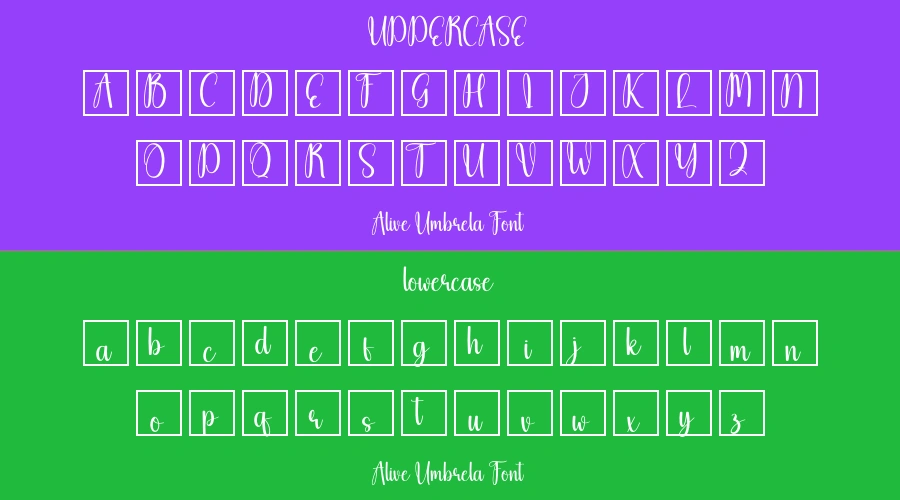 Alive Umbrela Font Preview