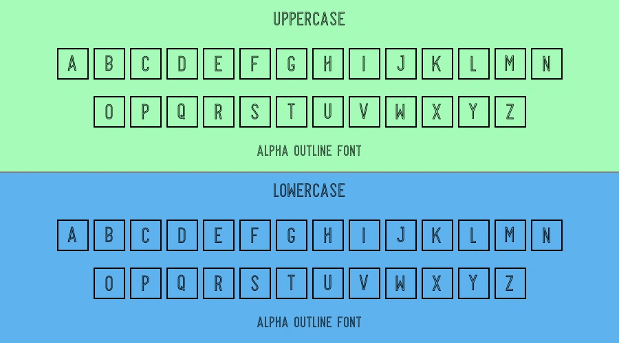 Alpha Outline Font Preview