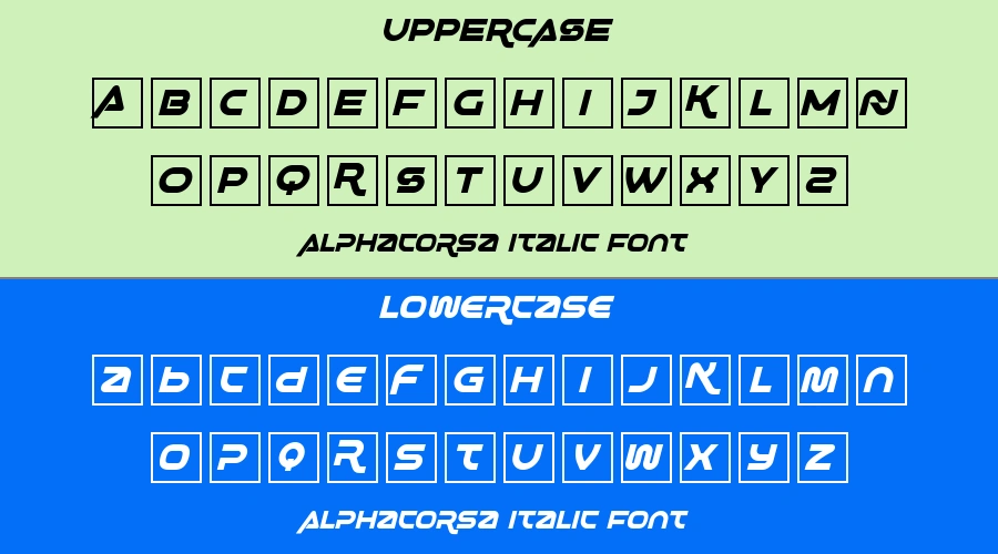 Alphacorsa Italic Font Preview