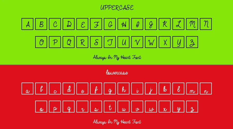 Always In My Heart Font Preview