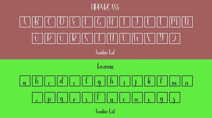 Amature Font Preview